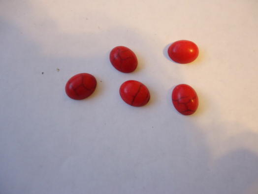 (image for) 8 x 10mm Red oval cabs( bag of 5) #CAB-2